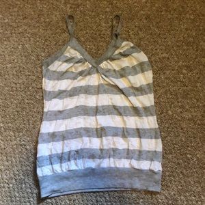 Gray and White Tank Top